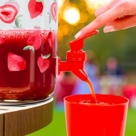   Family dozator de apă cu robinet, set de pahare din plastic - 3,8 l