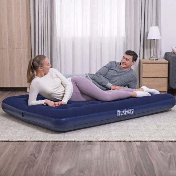 Saltea gonflabilă Bestway - single, velur - albastru - 191 x 137 x 22 cm