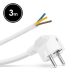 Delight Cablu de alimentare montabil cu priză - 3 m cablu - 3 x 1,5 mm² - alb