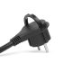 Delight Cablu de alimentare montabil cu ștecher - cu ureche din plastic - 3 m lungime - 3 x 1,5 mm2 - negru