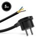 Delight Ștecher montabil - cu mâner din plastic - cablu de 5 m - 3 x 1,5 mm2 - negru