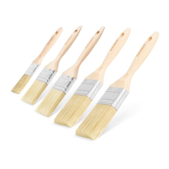 Set pensule de vopsit Handy, lemn - 5 buc - 1x1 / 2x1,5 / 2x2
