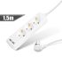 Delight Distribuitor 3-prize - 3 x 1,5 mm² - 1,5 m - 2 x USB
