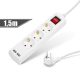 Delight Distribuitor 3 prize - 3 x 1,5 mm - 1,5 m - 2 x USB - cu întrerupător
