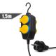 Delight Distribuitor exterior cu capac - 1,5 m - 4 x 230V - 3 x 1,5 mm2, cauciuc - IP44
