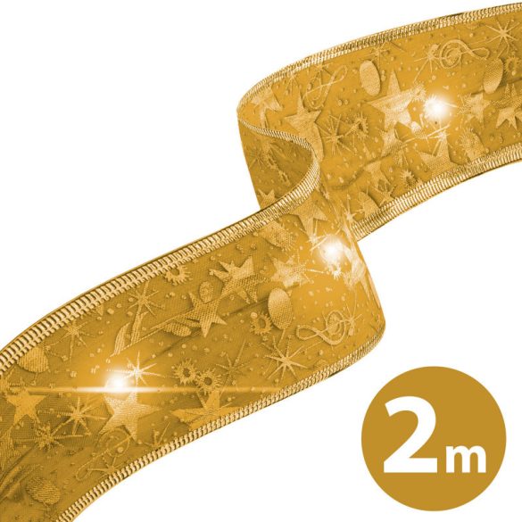 Family Bandă LED de Crăciun - auriu - 2 m x 5 cm - 2 x AA