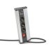Delight Distribuitor colțar - cu întrerupător - 3 x 250V, 16A - 2 x USB, 2,1A - carcasă din aluminiu