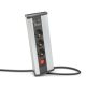 Delight Distribuitor colțar - cu întrerupător - 3 x 250V, 16A - 2 x USB, 2,1A - carcasă din aluminiu