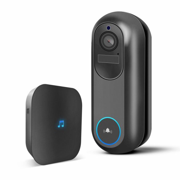 Delight Smart Videointerfon Wi-Fi - cu baterie, 12V - MicroSD, FHD, PIR - negru