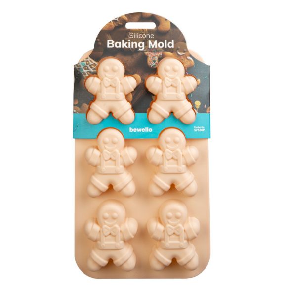 Bewello Formă de copt din silicon - turtă dulce - 17,9 x 29,5 x 2,7 cm