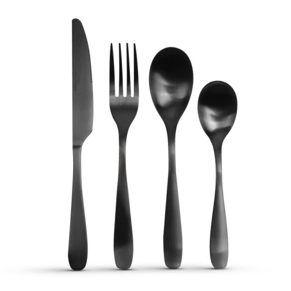 Set tacâmuri Bewello - negru mat - 16 piese