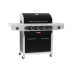 Barbecook BC-GAS-2031 Siesta 612 Black Edition grătar pe gaz, cu spațiu de depozitare, arzător lateral, rotisor, 143x56x120cm
