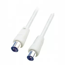   Cablu coaxial RF 10 pentru acasă, mufă-priză, dublă ecranare, 10m, alb