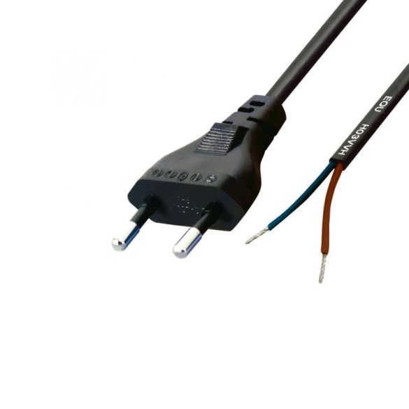 Cablu de alimentare Home N 2/VDE, 1,5 m, H03VVH2-F 2x0,75 mm2, capăt cositorit, max. 500W, negru