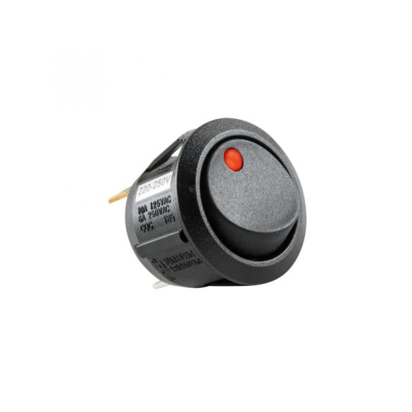 Comutator basculant iluminat Home STV 11, 1 circuit - 2 poziții, 250 V, 6 A, roșu
