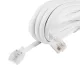 Cablu telefonic Home T 5-10/WH, 6P/4C (RJ 11), mufă - mufă, alb, 10m