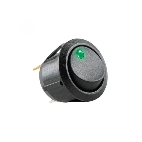 Home AK 12 comutator basculant iluminat, 1 circuit - 2 poziții, 14 V, verde