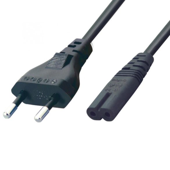 Cablu de alimentare Home N 11/VDE, 1,5 m, H03VVH2-F 2x0,5 mm2, max.500W, negru