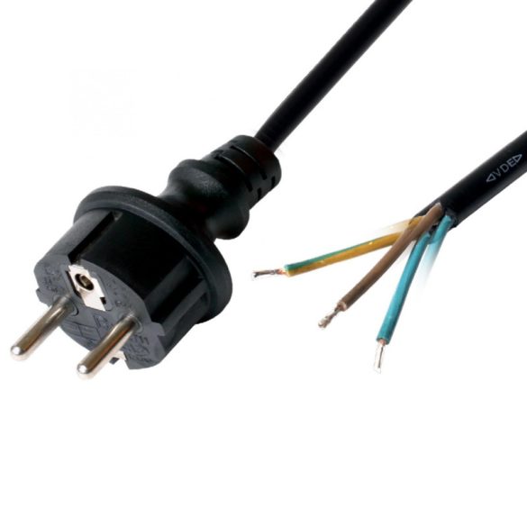 Home N 8-5/1,5 cablu de alimentare, 5 m, H05RR-F3G1,5mm2 cablu de cauciuc, priză IP44, cu contact de protecție, max.3680W, negru