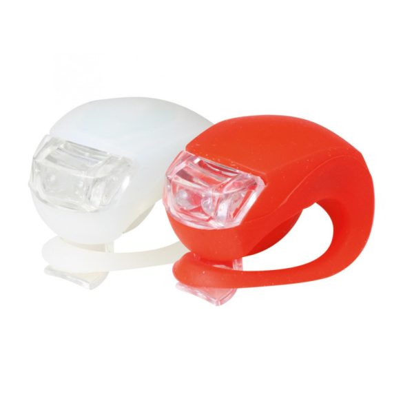 Set de lumini bicicletă Home BV 10, 2 LED-uri albe sau roșii, carcasă din silicon, 3 funcții