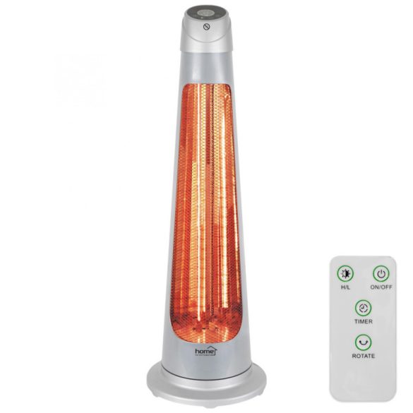 Home FK 252 radiator electric vertical cu carbon și halogen, 1200W/1200W, protecție IPX4, telecomandă, argintiu