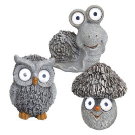   Home MX 639 lampă solară de grădină, ciupercă / bufniță / melc, 2 LED-uri albe, automată, cu acumulator