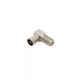   Adaptor Home FF 18P, conector coaxial-F, metalic, șurubabil, design unghiular