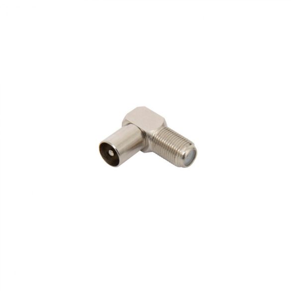 Adaptor Home FF 18P, conector coaxial-F, metalic, șurubabil, design unghiular