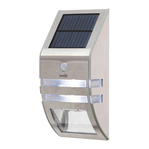 Home FLP30SOLAR lampă LED solară, 30 lm, senzor de mișcare PIR, 3-5m, 2 LED-uri SMD alb rece, economisire energie, metal + plastic