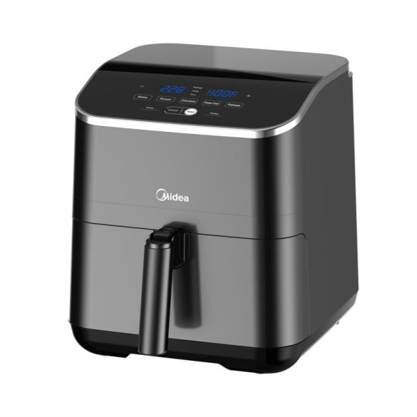MIDEA MAD55005APKH Air Fryer, friteuză cu aer cald, coș de 4,6 l, vas de 5,7 l, 1500 W, timer de 60 min, temperatură de 200 °C, detașabil