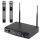 SAL MVN 600 set microfon wireless, reducere digitală a zgomotului, 2x30 canale, ~80 m rază de acțiune, bandă de frecvență UHF