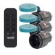 Set priză exterioară controlată de la distanță Home THO2313, IP44, 2300 W, 3 prize + 1 telecomandă, rază 40m