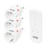 Set mini prize de curent telecomandate Home TH2313, 2300 W, 3 prize + 1 telecomandă, rază de acțiune 40m