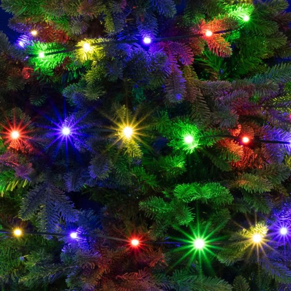 Home LED158DM DOT ghirlandă cu LED-uri, pentru interior și exterior, 150 LED-uri colorate, 8 moduri de iluminare, 15 m lungime