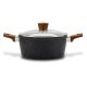 Nava 10-144-121 Nature cratiță antiaderentă, cu înveliș de piatră, mâner rezistent la căldură, capac de sticlă, 24 cm