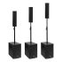 SAL PAS10W43S sistem audio profesional cu boxe coloană, subwoofer de 25cm, 4x3” difuzoare satelit broadband, boxă activă pentru formație, Bluetooth, suport metalic
