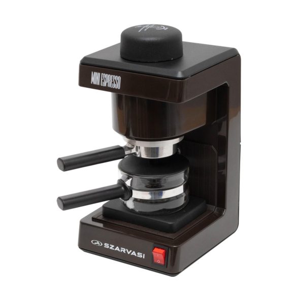 Szarvasi SZV-612/3 Mini Espresso espressor 11958, 800 W, 3.04 bar, carafă de sticlă, limitator de temperatură, siguranță termică, maro