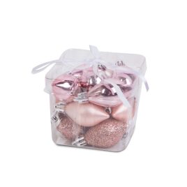   Set de ornamente de Crăciun Family - roz auriu - 5 cm - 14 bucăți/set