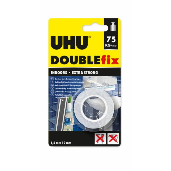 UHU UHU Double Fix - bandă adezivă dublă față - 19 mm x 1,5 m