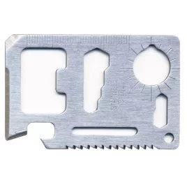   card de supraviețuire, 11 funcții, cu husă; 6,9×4,5×0,2cm, inox