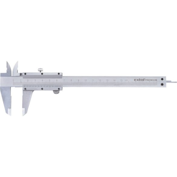 Calibru EXTOL PREMIUM INOX (cu indicator de adâncime) ; 0,05×150mm