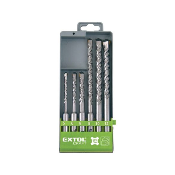 EXTOL CRAFT burghiu pentru beton cl. SDS PLUS, 6 buc; 110mm 5,6,8, 160mm 8,10,12, în suport de plastic