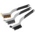 EXTOL PREMIUM set perii sârmă, 3 buc: nailon, cupru și oțel inoxidabil, 3×8 rânduri, 180mm, mâner moale TPR+PP cu două componente