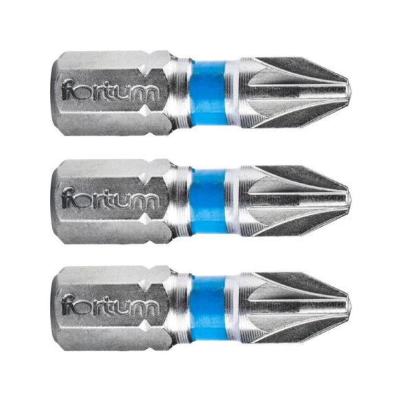 FORTUM vârf de înșurubare PZ, 3 buc, oțel S2; PZ 1×25mm, pe blister