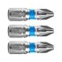 FORTUM vârf de înșurubare PZ, 3 buc, oțel S2; PZ 1×25mm, pe blister