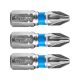 FORTUM capete de înșurubare PZ, 3 buc, oțel S2; PZ 3×25mm, blister