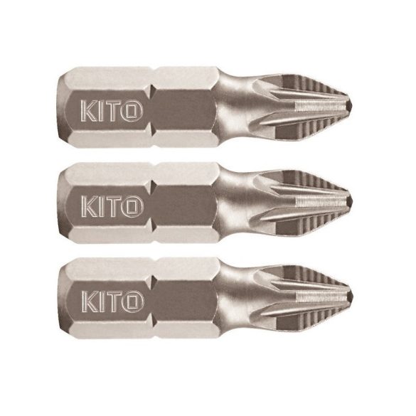 Vârf de șurubelniță FORTUM PZ, 3 buc, oțel S2; PZ 2×25mm, ACR, blister