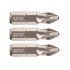Vârf de șurubelniță FORTUM PZ, 3 buc, oțel S2; PZ 2×25mm, ACR, blister