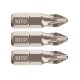 Vârf de șurubelniță FORTUM PZ, 3 buc, oțel S2; PZ 2×25mm, ACR, blister