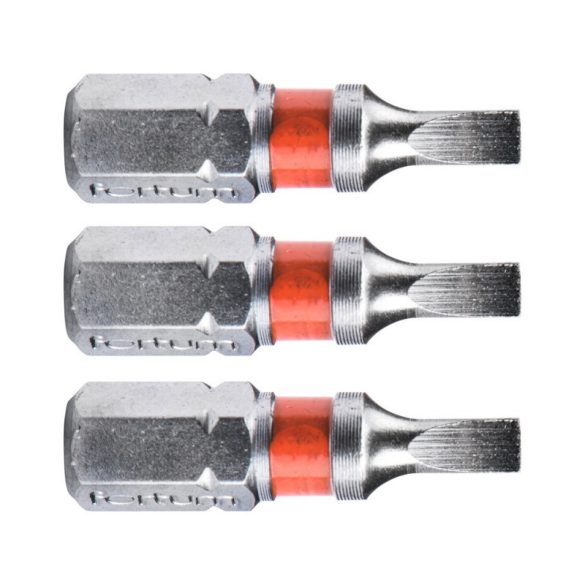 Set de 3 vârfuri plate FORTUM, oțel S2; 3×25mm, în blister